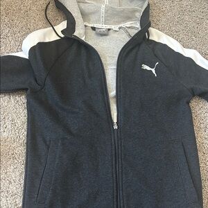 Puma Charcoal and White Hoodie Jacket